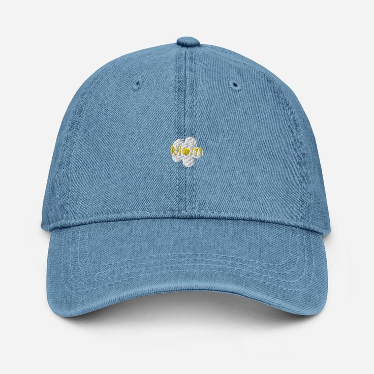 Complement your everyday wardrobe with this pigment-dyed denim hat! Made out of 100% cotton, the 6-panel cap offers a light feel, while the adjustable strap ensures a solid and comfortable fit.  * 100% cotton * 6-panel unstructured cap with a low profile * Soft crown *  6 sewn eyelets  * 4 rows of visible stitching on the visor * Adjustable strap * Head circumference: 21.65″-25.19″ (55 cm-64 cm) * Blank product sourced from China This product is made especially for you as soon as you place an or Pre-washed Cotton Baseball Cap With Curved Bill, Washed Cotton Dad Hat, Washed Cotton Baseball Cap, Vintage Cotton Dad Hat With Curved Visor, Soft-washed Cotton Dad Hat With Curved Brim, Washed Cotton Dad Hat Baseball Cap, Casual Cotton Dad Hat With Curved Bill, Vintage Faded Cotton Baseball Cap, Washed Cotton Hat With Curved Brim