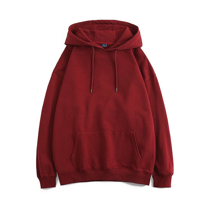 Color: Wine Red, Size: M Oversized Basic Hoodie For Winter, Winter Hoodie With Pockets, Basic Winter Hoodie With Pockets, Basic Fall Hoodie With Kangaroo Pocket, Fall Basic Hoodie With Kangaroo Pocket, Basic Fall Hoodie With Pockets, Basic Hooded Winter Sweater, Solid Cotton Hoodie For Winter, Basic Winter Hooded Sweater