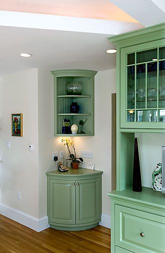 the kitchen is clean and ready to be used as a dining room or living room