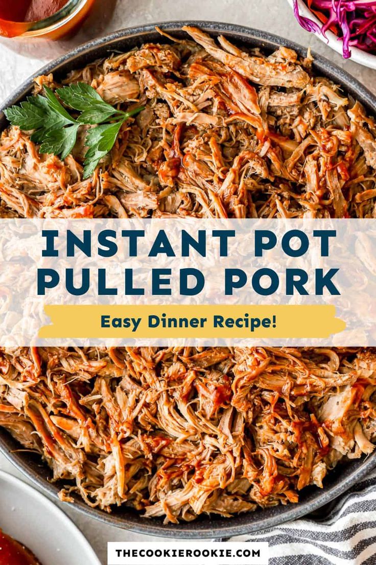 instant pot pulled pork recipe in a skillet