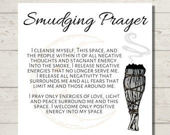 PrettyLittleRituals - Etsy Canada Spells To Cleanse House, Sage Prayer For Self, Sageing Your Home, Mantra For Cleansing Home, Prayers For Sage Cleansing, New Year Smudge Prayer, Sage Chants Smudging Prayer, Incense Cleansing Chant, What To Say When Cleansing With Sage