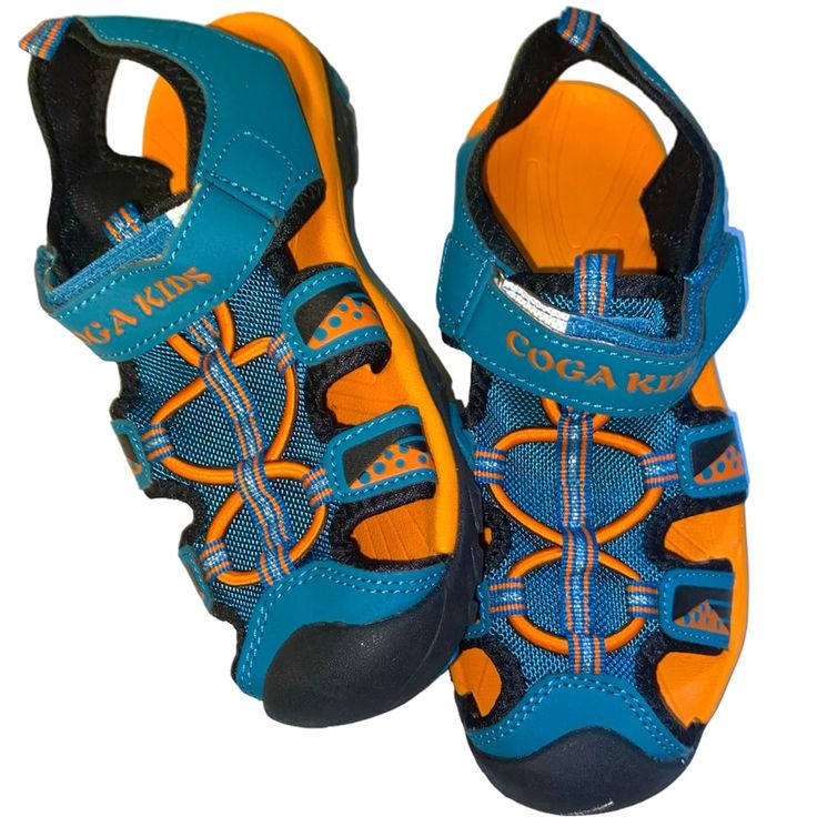 Brand New Coga Kids Sandals, Size 1.5 Blue Breathable Open Toe Sandals, Breathable Blue Sandals For Beach, Blue Sporty Flip Flops For Vacation, Blue Non-slip Sport Sandals With Round Toe, Blue Sporty Sandals For Beach, Blue Breathable Sandals For Sports, Blue Adjustable Sport Sandals, Blue Breathable Sport Sandals For Beach, Adjustable Blue Sport Sandals