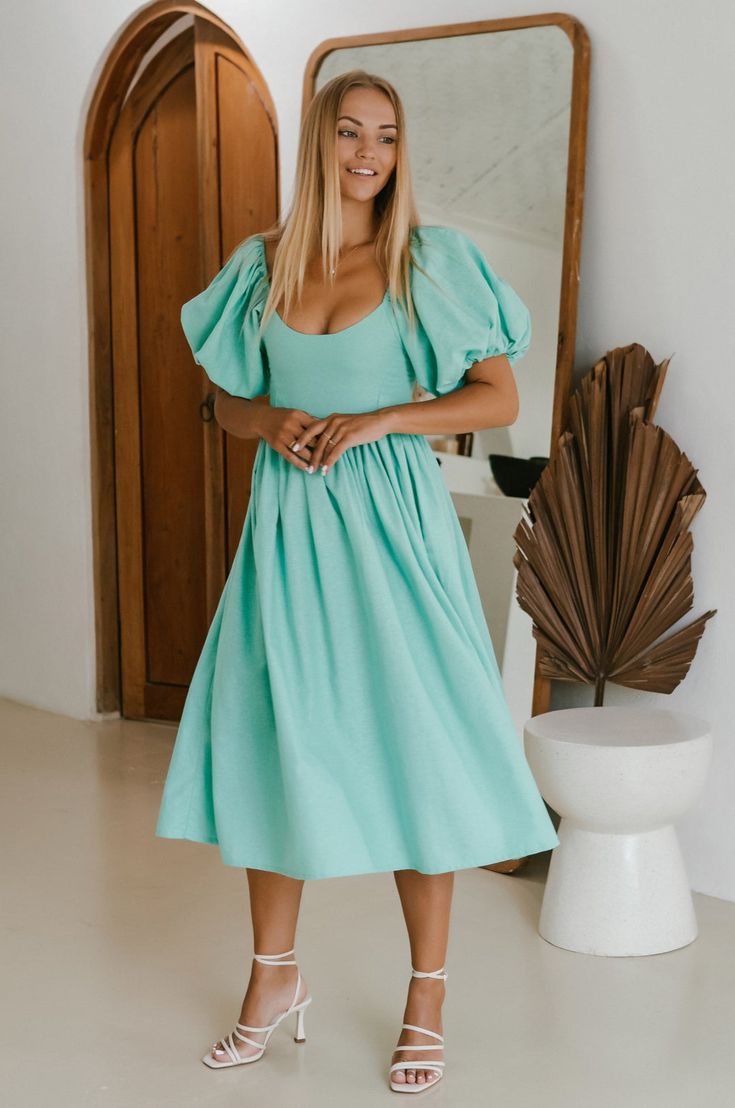 Cherie Maxi Dress. – ELF Midi Frock, Afternoon Picnic, Sorority Rush Dresses, Puff Sleeve Midi Dress, Bachelorette Dress, Casual Bodysuit, Rush Dresses, Bridal Shower Dress, Shower Dresses