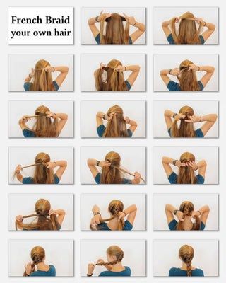 French Braid Your Own Hair, Braid Your Own Hair, How To French Braid, Braiding Your Own Hair, Hairstyle Tutorials, Braided Bun Hairstyles, French Braid Hairstyles, A Ponytail, Haircut Styles