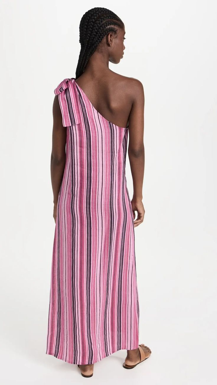 Lisa Marie Fernandez Sarong Dress | Shopbop Summer A-line Maxi Dress For Date Night, Chic One-shoulder Sleeveless Dress For Date Night, Fitted One-shoulder Summer Dress, One-shoulder Fitted Dress For Vacation, Chic A-line Maxi Dress For Day Out, One-shoulder Midi Dress For Vacation, Chic Asymmetrical Dress For Spring Vacation, Chic One-shoulder Dress For Vacation, Pink One Shoulder Midi Dress For Summer