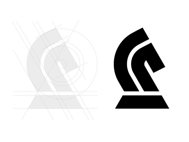 two black and white logos, one with the letter q on it's side