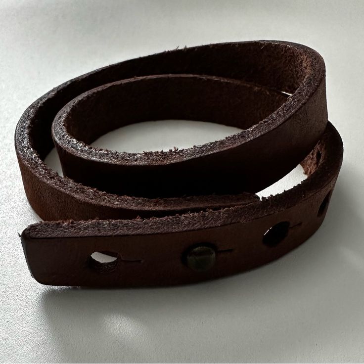 Brown Leather Wrap Bracelet New With Tags Everyday Brown Bracelet, Adjustable Leather Wrap Bracelet Fashion Accessory, Adjustable Leather Wrap Bracelet As Fashion Accessory, Adjustable Leather Bracelet With Snap Closure, Brown Adjustable Wrap Bracelet For Everyday, Elegant Brown Leather Wrap Bracelet, Vintage Leather Bracelet For Everyday, Adjustable Leather Wrap Bracelet, Everyday Leather Bracelet With Wrist Strap