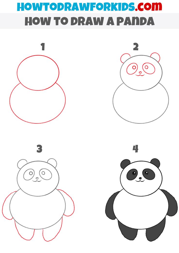 how to draw a panda bear step by step drawing instructions for kids and beginners