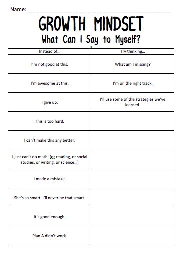 the growth minds worksheet for kids to learn how to use it in their classroom