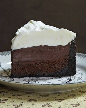 a piece of chocolate cake on a plate