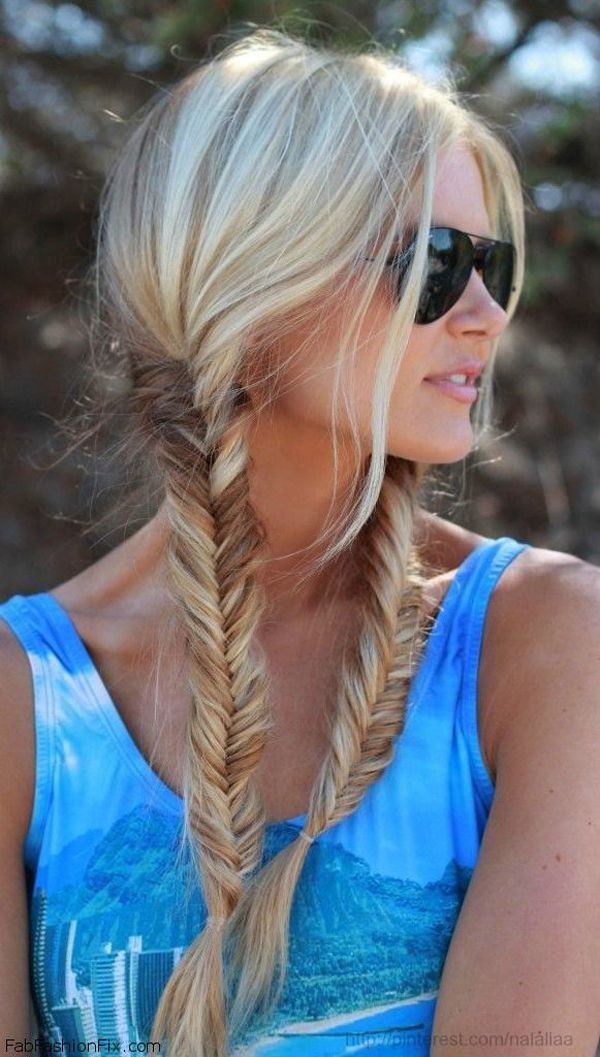 helmet hair: fishtail pigtails Fishtail Braid Hairstyles, Barefoot Blonde, Fishtail Braid, Pinterest Hair, Bohol, Long Blonde, Long Blonde Hair, Fish Tail Braid, Hair Envy