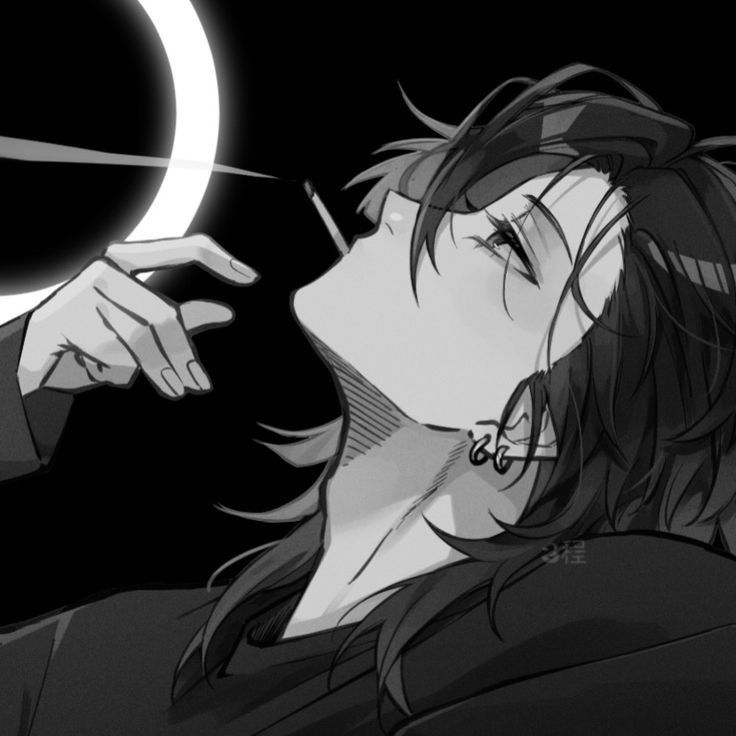 an anime character with long hair holding a light up in his hand and looking at the moon