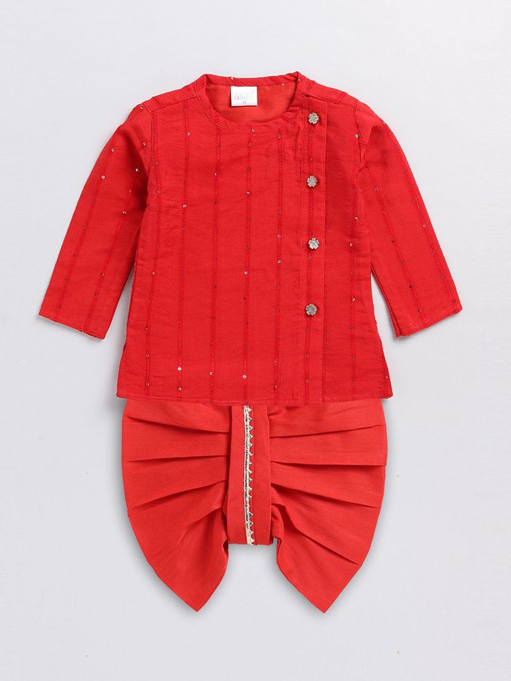 Vastramay sishu boys red sequence angrakha kurta dhoti set Red Cotton Churidar With Traditional Drape, Red Cotton Sherwani For Festivals, Red Sets With Gota Work For Puja, Festival Red Cotton Sherwani, Red Cotton Sherwani For Navratri, Festive Sherwani With Gota Work, Navratri Cotton Traditional Wear For Party, Red Cotton Sherwani For Diwali, Red Sherwani With Dori Work For Diwali