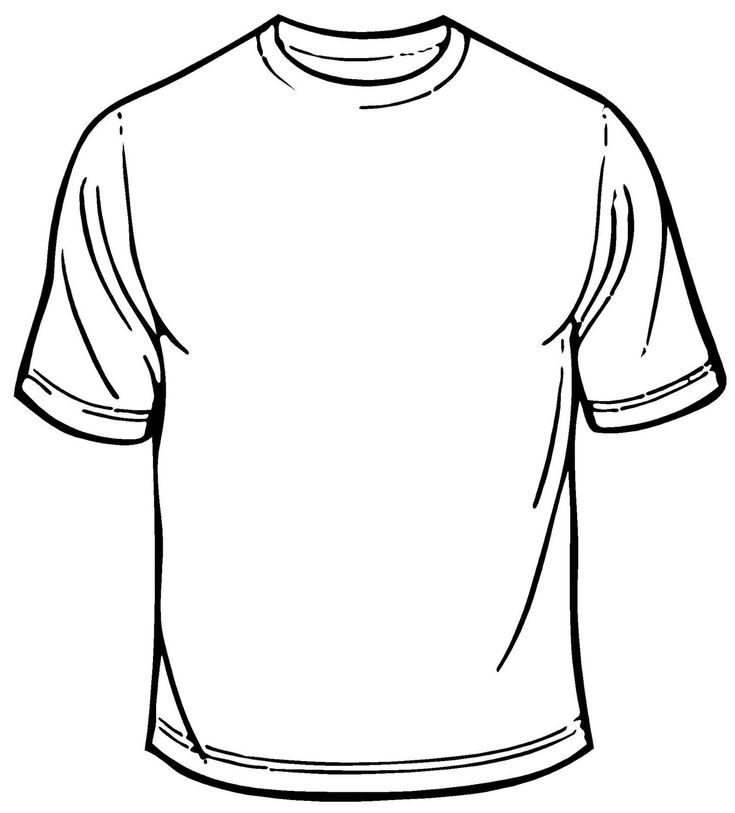 a black and white drawing of a t - shirt with short sleeves on the front