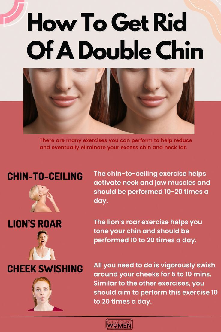 the instructions for how to get rid of a double chin info poster with text on it