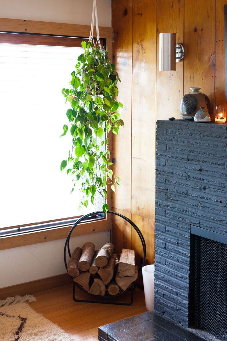 a living room filled with furniture and a fire place in front of a large window