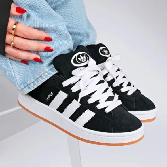 Brand New Big Kids Size+1.5=Womens Size Adidas Shoes Campus 00, Adidas Shoes Campus, Womens Adidas Sneakers, Adidas Gazelle Black, Adidas Campus Shoes, Campus Shoes, Adidas Gazelles, Adidas Originals Shoes, Black Tennis Shoes