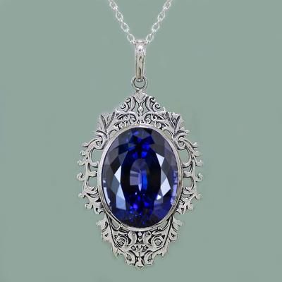 Oval Solitaire Pendant 15 Carats Ceylon Sapphire Vintage Style Jewelry METAL SPECIFICATIONS Metal Name: White Gold 14K STONE SPECIFICATIONS Stone Name : Blue Sapphire Stone Cut : Oval Stone Details : There is one blue sapphire approx. 15 carats (Approx.16 x 12 mm). Natural earth mined stone. Total : Approx. 15 Carats Quality : AAA Color : Intense Blue PENDANT SPECIFICATIONS Length : 16” (Can change length, please indicate about change with payment) Appraised Value : $48050.00 Comes with Certific Oval Sapphire Pendant, Ceylon Sapphire, Jewelry Metal, Blue Pendant, Vintage Style Jewellery, Sapphire Pendant, Solitaire Pendant, Oval Stone, Sapphire Stone