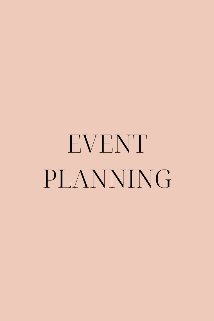 the words event planning on a pink background