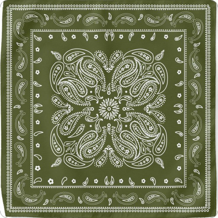 Green Casual Bandana With Bandana Print, Casual Green Bandana With Bandana Print, Olive Green, Western Fashion, Paisley, White, Green