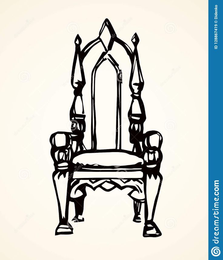 a black and white drawing of a chair with an armrest on the back side