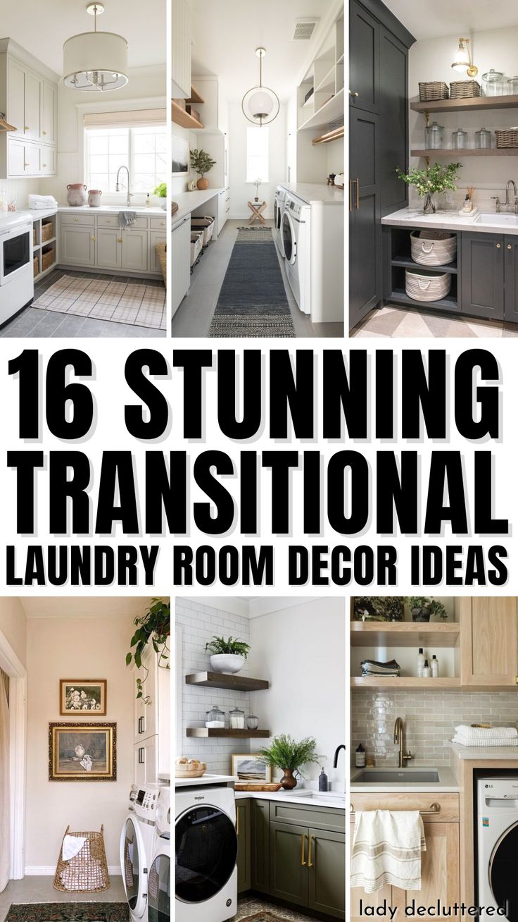 16 Stunning Transitional Laundry Room Decor Ideas Cute Laundry Room Ideas Farmhouse, Transitional Style Laundry Room, Laundry Room Design Modern Farmhouse, Laundry Room Transitional, Spanish Style Laundry Room Ideas, Luxurious Laundry Room Ideas, Traditional Laundry Room Design, Transitional Home Design Interiors, Classy Laundry Room Ideas