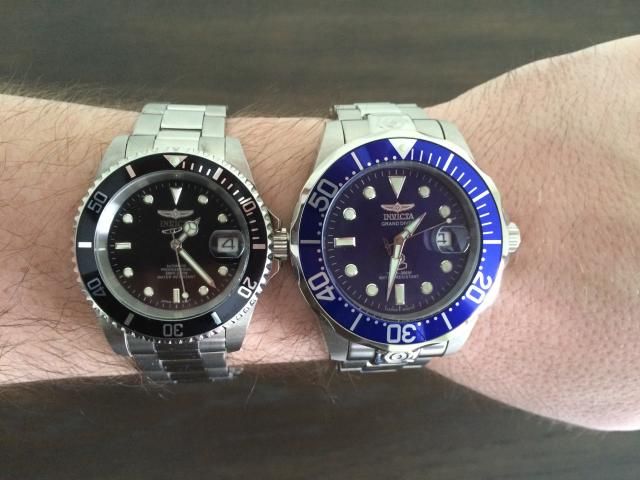 Invicta Pro Diver vs. Grand Diver Invicta Pro Diver, Invicta Watches, Side By Side, Diver, Rolex Watches, Time Piece, Rolex, Bracelet Watch