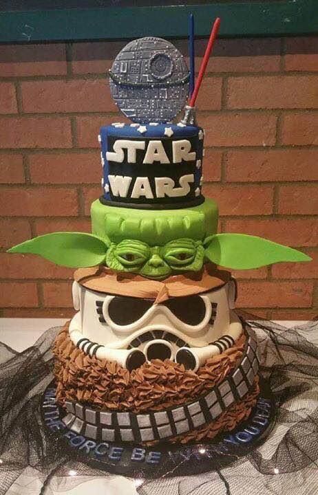 a star wars themed cake on top of a table