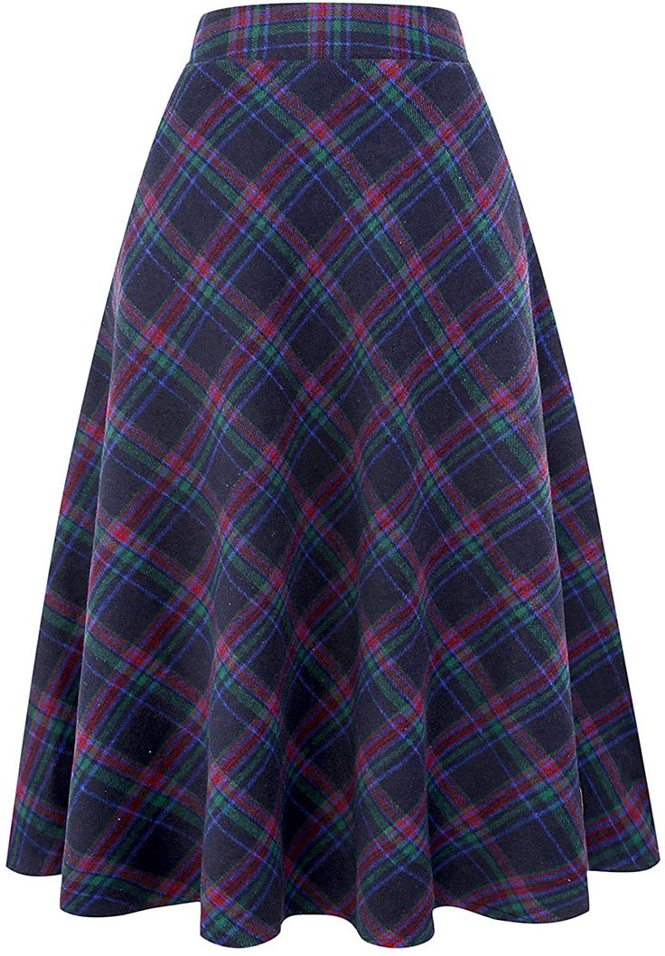 Flare Long Skirt, Tartan Skirts, Long Wool Skirt, Plaid Wool Skirt, How To Make Skirt, Winter Skirt, Long Maxi Skirts, Long Skirts, Wool Skirt