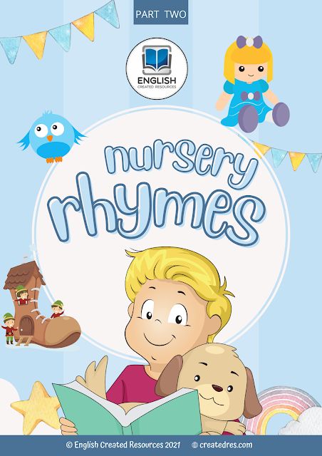 the book cover for nursery rhymess with an image of a boy reading a book