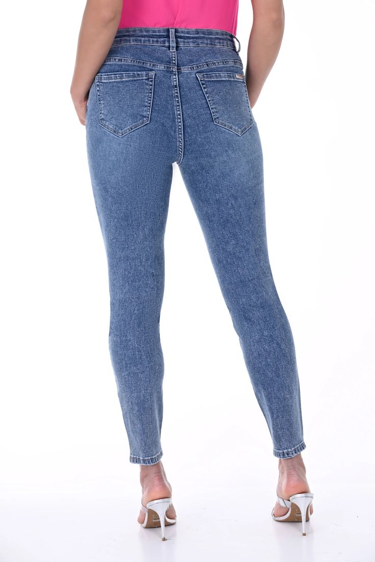 Frank Lyman Denim Pants 246213U. Get ready to make a fashion statement with the Frank Lyman Jeans 246213U – where classic Blue meets contemporary chic! Crafted from a divine blend of 98.5% Cotton and 1.5% Elasthane, these Woven Denim Pants are more than just jeans; they're a Canadian masterpiece designed for the modern woman. Step into a world of timeless denim design, where comfort meets versatility in every stitch. The classic blue hue makes these pants a must-have wardrobe staple, effortlessly pairing with a range of tops and shoes for any occasion – from casual outings to polished affairs. Designed in the fashion haven of Canada, the Frank Lyman Jeans 246213U showcase the brand's commitment to creating not just fashionable but also comfortable pieces. Elevate your denim game with these Chic Full-length Denim Blue Jeans, High Rise Denim Blue Jeans, Stretch Medium Wash Full-length Jeans, Mid-rise Blue Fitted Flare Jeans, Mid-rise Blue Flare Jeans, Blue Mid-rise Flare Jeans, Stretch Medium Wash Pants With Five Pockets, Washed Blue Fitted Tapered Leg Jeans, Chic Medium Wash High Rise Bottoms