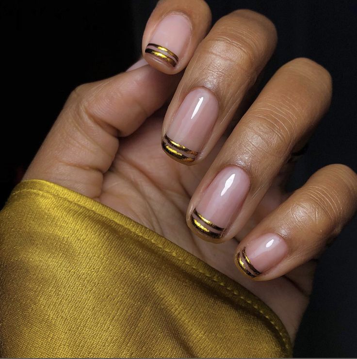 **Double French Manicure** Gold Tip Nails, Long Stiletto Nails, Pink Manicure, Nagel Tips, Foil Nails, Short Nail Designs, Chic Nails, French Manicure, Nail Trends