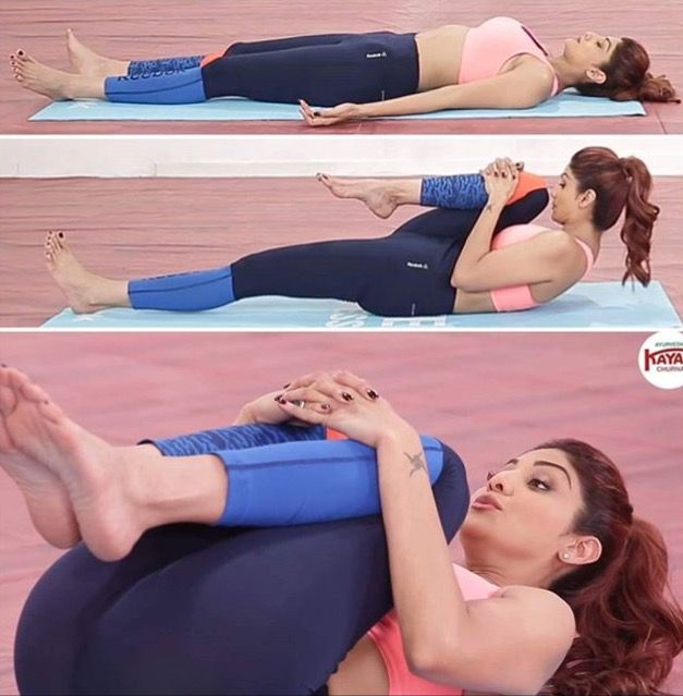 the woman is doing exercises on her stomach