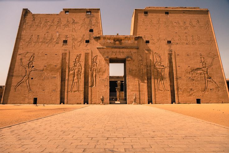 the entrance to an ancient egyptian temple