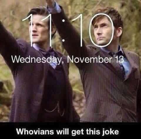 two men in suits and ties are holding up their hands with the words, who wants get this joke wednesday, november 13