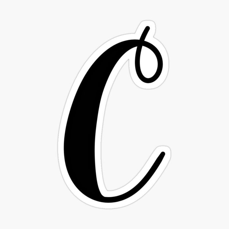 the letter c in black and white sticker