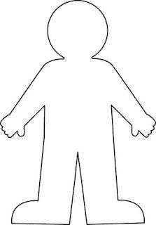 the outline of a person standing with his arms spread out and hands extended in front of him