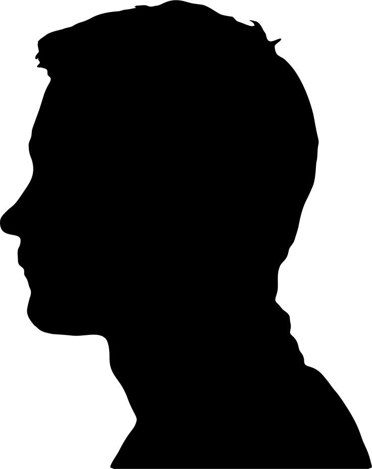 a black and white silhouette of a man's head