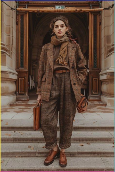 Blazer Outfits Vintage, Vintage Style Women Outfits, British Dark Academia, Women’s Vintage Fashion, Autumn Outfits Cozy, Fantasy Academia Outfit, Vintage Outfits Autumn, Dark Academia Autumn Outfit, Mysterious Aesthetic Outfit