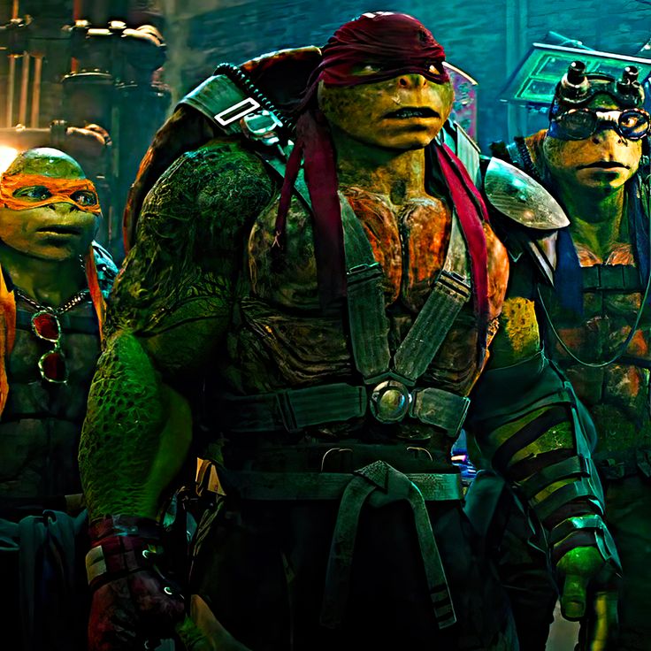 teenage mutant ninjas are standing in a group