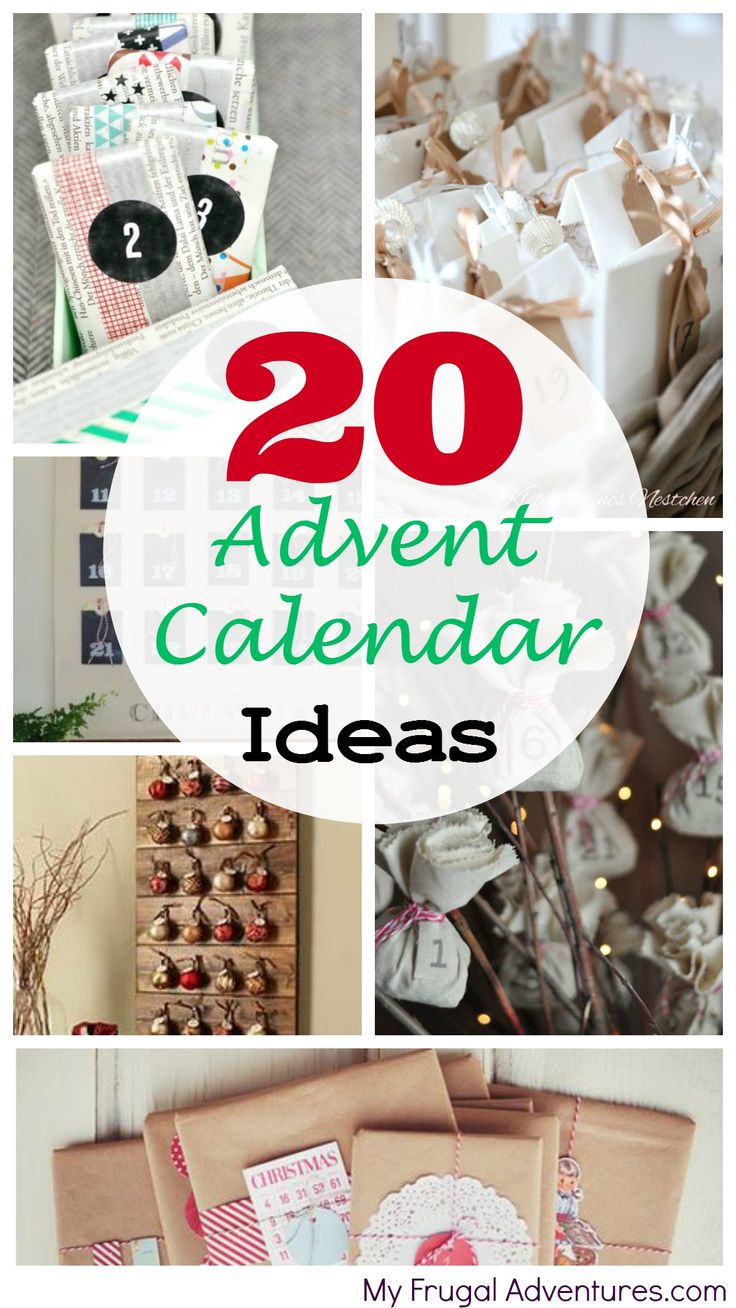 several different pictures with the words, 20 advent calendar ideas