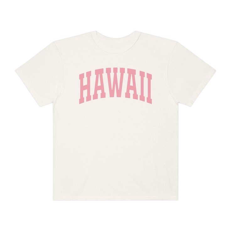 Get ready to soak up the sun and embrace the beach life with our Hawaii Shirt. This trendy and comfortable shirt is perfect for summer adventures, beach vacations, or simply lounging by the shore. With its beachy design and VSCO coconut girl aesthetic, this shirt is a must-have addition to any beach lover's wardrobe. Show off your love for the beach and make a stylish statement with our Hawaii Shirt - the perfect gift for her or yourself. Printed on Comfort Colors Tee. ****PLEASE NOTE**** This i Cute Cotton T-shirt For The Beach, Printed Beachy T-shirt For Summer, Cheap Beachy T-shirt, Cheap Oversized T-shirt For The Beach, Cheap Oversized Beach T-shirt, Cute Fits For School, Vsco Outfit, Cute Summer Shirts, Coconut Girl Aesthetic