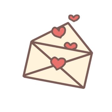 an envelope with hearts coming out of it and the word love is in the air