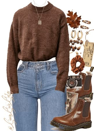 Cute Outfits For Women In Their 40s, Fall Outfits Gen Z, That Girl Fall Outfits, Fall Barista Outfit, Realistic Fall Outfits, Bookseller Outfit, Soft Natural Fall Outfits, Comfy Academia Outfits, Pnw Fall Outfits