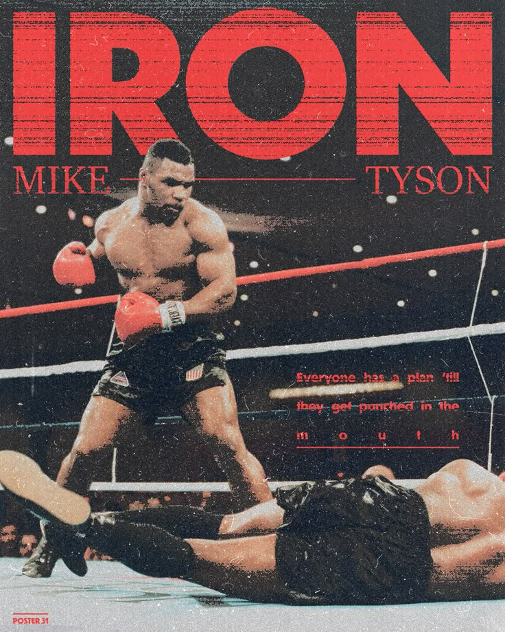 an advertisement for mike tyson's upcoming boxing game, the rock and his opponent