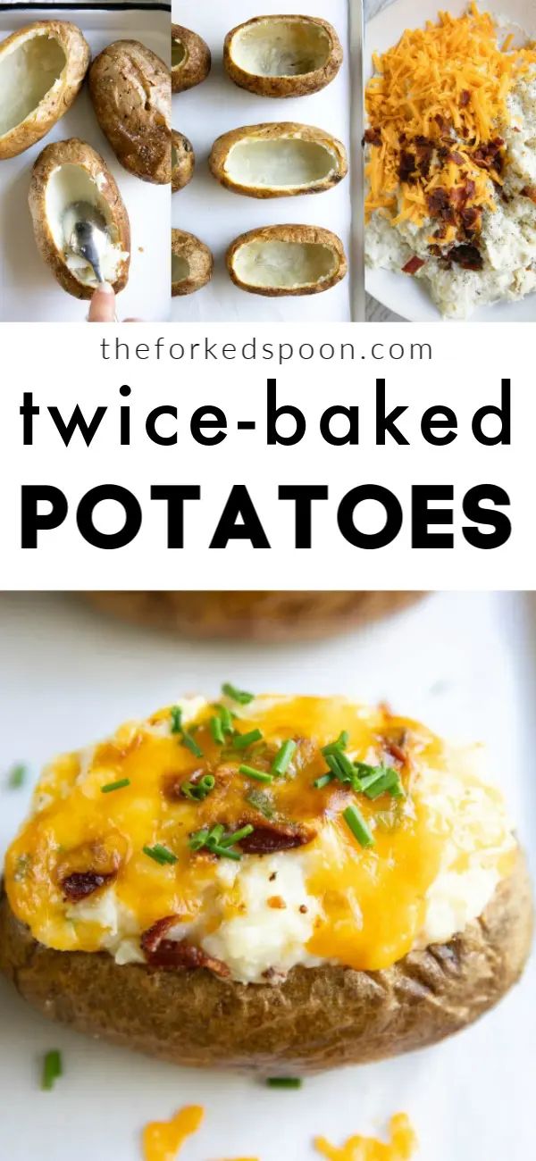 twice - baked potatoes with cheese and bacon are the perfect side dish for any meal