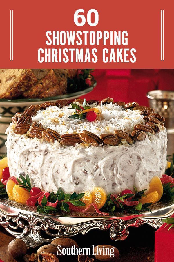 the cover of southern living's 50 showstopping christmas cakes