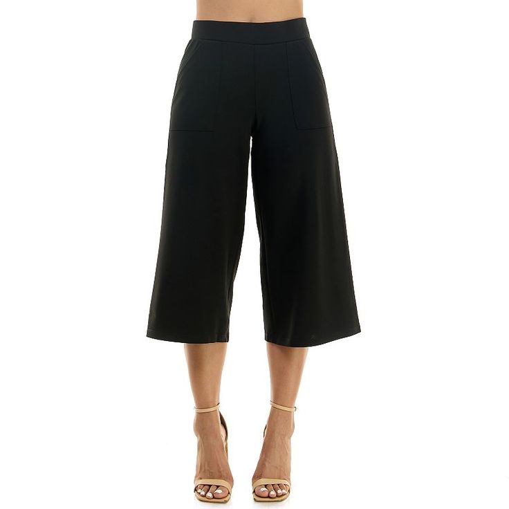 You can't go wrong with these women's culotte pants from Nina Leonard. Finding the perfect fit and size for women's clothing requires basic measurements of your chest, waist, hips and inseam. Use this guide to learn more about sizing and everything Kohl's has to offer in women's fashion. You can't go wrong with these women's culotte pants from Nina Leonard. Finding the perfect fit and size for women's clothing requires basic measurements of your chest, waist, hips and inseam. Use this guide to l Versatile High Waist Culottes For Workwear, Chic Black Capri Length Pants, Versatile Solid Color Ankle-length Culottes, Chic Black Capri Pants, Chic Wide-leg Culottes With Pockets, Versatile Black Capri-length Bottoms, Versatile Black Capri Bottoms, Versatile Wide Leg Culottes With Pockets, Capri Length Pants With Pockets For Work