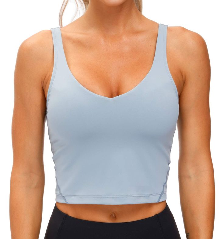 PRICES MAY VARY. Soft, comfortable, lightweight, breathable and stretchy sweat-wicking fabric keeps you dry Full coverage U-back design provides additional support with removable padding, great for low, medium and high impact activities Wear over leggings for yoga or casually everyday; Pairs well with skirts, shorts or sweatpants Also makes a great everyday bra with full coverage support Please check size chart before ordering Feature: 1. Crop longlined Sport bra, great coverage and unconfined m Lululemon Running Shorts, Workout Shorts Women, Align Tank, Top Bra, Tank Top Bras, Womens Capris, Yoga Bra, Sport Bra, Workout Tanks