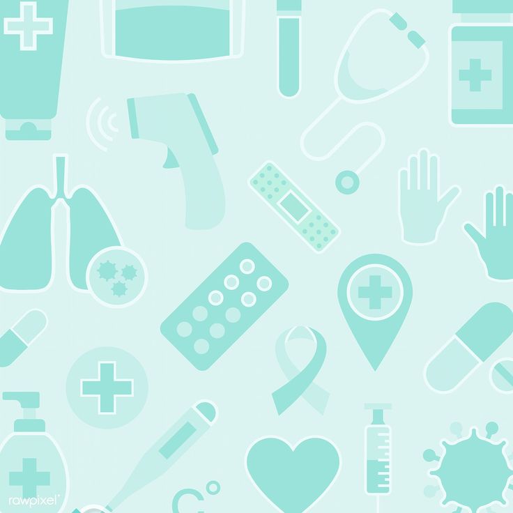 an image of medical icons in pastel blue